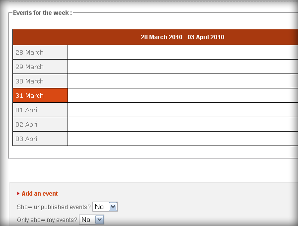 JEvents Weekly Style