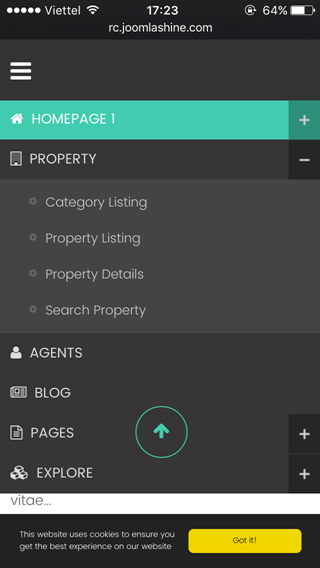 Children menu items are presented as tree