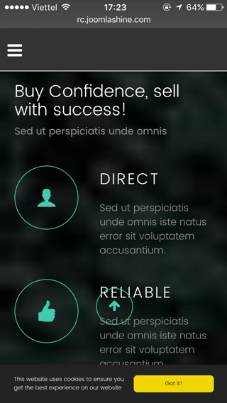 Module positions in mobile layout