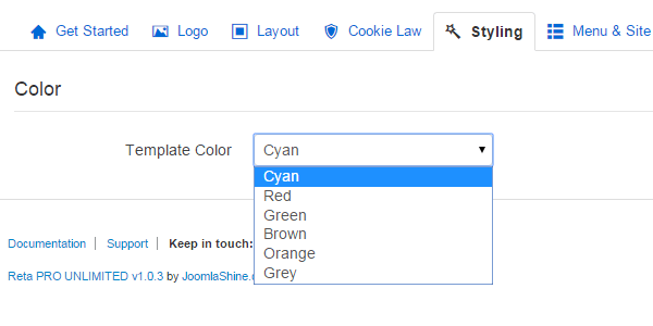 Parameters to control colors & styles