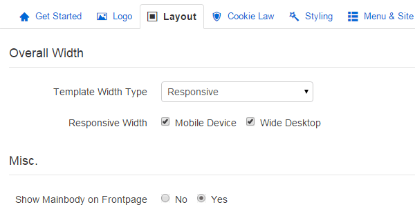 Layout configuration by template parameters